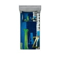 thumbnail image 1 of Ambesonne Abstract Fitted Sheet & Pillow Sham Set, Jazz Music Keys Guitar, Twin, Navy Green White, 1 of 2