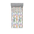 thumbnail image 1 of Ambesonne Abstract Fitted Sheet & Pillow Sham Set, Kitchen Stuff Cuisine, Twin, Multicolor, 1 of 2