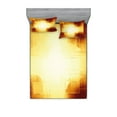 thumbnail image 1 of Ambesonne Abstract Fitted Sheet & Pillow Sham Set, Modern Grid Design, Queen, Dark Orange and Yellow, 1 of 2