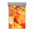 thumbnail image 1 of Ambesonne Abstract Fitted Sheet & Pillow Sham Set, Orange Triangles Art, Full, Orange and Yellow, 1 of 3