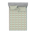 thumbnail image 1 of Ambesonne Abstract Fitted Sheet & Pillow Sham Set, Oval Drop Like Forms, Full, Purple Black Sky Blue, 1 of 2
