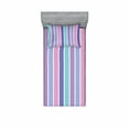 thumbnail image 1 of Ambesonne Abstract Fitted Sheet & Pillow Sham Set, Polka Dot with Stripes, Twinxl, Violet and Violet Blue, 1 of 3