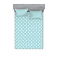 thumbnail image 1 of Ambesonne Abstract Fitted Sheet & Pillow Sham Set, Retro Button, Queen, Pale Blue White, 1 of 2