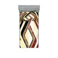 thumbnail image 1 of Ambesonne Abstract Fitted Sheet & Pillow Sham Set, Retro Trippy Form Ruby, Twinxl, Pale Yellow Caramel, 1 of 2