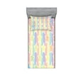 thumbnail image 1 of Ambesonne Abstract Fitted Sheet & Pillow Sham Set, Star Rainbow Stripes, Twinxl, Yellow Blue, 1 of 2