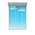 thumbnail image 1 of Ambesonne Abstract Fitted Sheet & Pillow Sham Set, Star Vibrant Celestial, Queen, Sky Blue White, 1 of 2