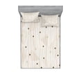 thumbnail image 1 of Ambesonne Abstract Fitted Sheet & Pillow Sham Set, Swirls Pattern Circles, Full, Pale Grey Eggshell, 1 of 2