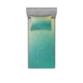 thumbnail image 1 of Ambesonne Abstract Fitted Sheet & Pillow Sham Set, Tech Vector Pattern, Twinxl, Jade Green Pale Green, 1 of 2