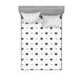 thumbnail image 1 of Ambesonne Abstract Fitted Sheet & Pillow Sham Set, Various Crowns Stripes, Full, Black White, 1 of 2