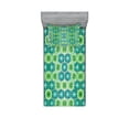 thumbnail image 1 of Ambesonne Abstract Fitted Sheet & Pillow Sham Set, Vector Pattern Flowers, Twinxl, Jade Green Lime Green, 1 of 2