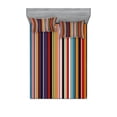 thumbnail image 1 of Ambesonne Abstract Fitted Sheet & Pillow Sham Set, Vibrant Colors Striped, Full, Multicolor, 1 of 2