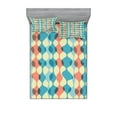 thumbnail image 1 of Ambesonne Abstract Fitted Sheet & Pillow Sham Set, Vintage Colors Fifties, Full, Multicolor, 1 of 3