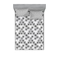 thumbnail image 1 of Ambesonne Abstract Fitted Sheet & Pillow Sham Set, Wagon Wheel, Queen, Dark Taupe Grey, 1 of 2
