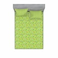 thumbnail image 1 of Ambesonne Abstract Fitted Sheet & Pillow Sham Set, Wavy Stripes with Circles, Full, Multicolor, 1 of 2