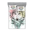 thumbnail image 1 of Ambesonne Abstract Fitted Sheet & Pillow Sham Set, Wild Tribe Animal Wolf, Queen, Multicolor, 1 of 2