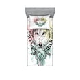 thumbnail image 1 of Ambesonne Abstract Fitted Sheet & Pillow Sham Set, Wild Tribe Animal Wolf, Twinxl, Multicolor, 1 of 2