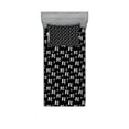 thumbnail image 1 of Ambesonne Abstract Fitted Sheet & Pillow Sham Set, Xoxo Brush Stroked Text, Twin, Black White, 1 of 2