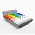 thumbnail image 1 of Ambesonne Abstract Fitted Sheet, Rainbow Colored Paint, Queen Size, Multicolor, 1 of 3