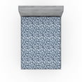 thumbnail image 1 of Ambesonne Abstract Fitted Sheet, Retro Grunge Blossom Print, Full Size, Night Blue and White, 1 of 5
