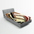 thumbnail image 1 of Ambesonne Abstract Fitted Sheet, Retro Trippy Form Ruby, Twin Size, Pale Yellow Caramel, 1 of 3