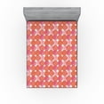 thumbnail image 1 of Ambesonne Abstract Fitted Sheet, Roundy Shapes Geometrical, Full Size, Burnt Sienna and Pink, 1 of 5