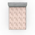thumbnail image 1 of Ambesonne Abstract Fitted Sheet, Tree Ring Art Pinkish Back, Full Size, Rose and Dark Maroon, 1 of 5