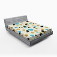 thumbnail image 1 of Ambesonne Abstract Fitted Sheet, Trippy Geometric Round, Queen Size, Aqua, 1 of 2