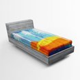 thumbnail image 1 of Ambesonne Abstract Fitted Sheet, Tropic Beach Palms, Twin XL Size, Orange Blue White, 1 of 2