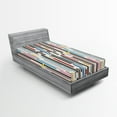 thumbnail image 1 of Ambesonne Abstract Fitted Sheet, Various Color Stripes, Twin Size, Multicolor, 1 of 2