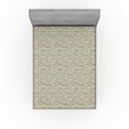 thumbnail image 1 of Ambesonne Abstract Fitted Sheet, Wavy Stripes Geometric Art, King Size, Soft Blue Cocoa and Khaki, 1 of 5