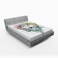 thumbnail image 1 of Ambesonne Abstract Fitted Sheet, Wild Tribe Animal Wolf, Queen Size, Multicolor, 1 of 2
