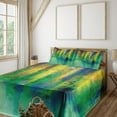 thumbnail image 1 of Ambesonne Abstract Fitted & Top Sheet Set with Shams, Spring Flowers, Green Yellow, 1 of 4