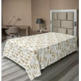 thumbnail image 1 of Ambesonne Abstract Flat Bedding Sheet Soft Top Sheet, Paint Brush Motif Modern, Twin XL, White and Pastel Brown, 1 of 1
