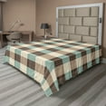 thumbnail image 1 of Ambesonne Abstract Flat Bedding Sheet Soft Top Sheet, Sketchy Squares Modern Art, Full, Brown Beige and Pale Teal, 1 of 1