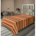 thumbnail image 1 of Ambesonne Abstract Flat Sheet, Aztec Folk Ornament, TwinXL Size, Orange and Yellow, 1 of 1