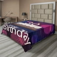 thumbnail image 1 of Ambesonne Abstract Flat Sheet, Birthday Cake Candles, King Size, Pink Navy Blue White, 1 of 1
