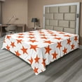 thumbnail image 1 of Ambesonne Abstract Flat Sheet, Burnt Orange Star Shapes, California King, Burnt Orange White, 1 of 1