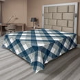 thumbnail image 1 of Ambesonne Abstract Flat Sheet, Checkered Tartan Shape, Queen Size, Dimgrey White Dark Blue, 1 of 1