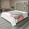 thumbnail image 1 of Ambesonne Abstract Flat Sheet, Circled Modern Dots, Full Size, Maroon Grey Red, 1 of 1