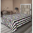 thumbnail image 1 of Ambesonne Abstract Flat Sheet, Colorful Dots and Stripes, TwinXL Size, Multicolor, 1 of 1