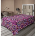 thumbnail image 1 of Ambesonne Abstract Flat Sheet, Colorful Rhombus Motif Art, TwinXL Size, Multicolor, 1 of 1