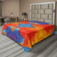 thumbnail image 1 of Ambesonne Abstract Flat Sheet, Contemporary Blue Orange, Full Size, Multicolor, 1 of 1