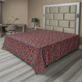 thumbnail image 1 of Ambesonne Abstract Flat Sheet, Continuous Round Triangles, California King, Vermilion Petrol Blue, 1 of 1