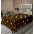 thumbnail image 1 of Ambesonne Abstract Flat Sheet, Cupcake Pattern Hearts, Twin Size, Brown Beige Dark Coral, 1 of 1