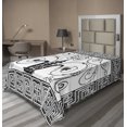 thumbnail image 1 of Ambesonne Abstract Flat Sheet, Curlicue Swirls Design, TwinXL Size, Charcoal Grey and White, 1 of 1
