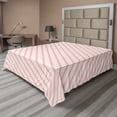 thumbnail image 1 of Ambesonne Abstract Flat Sheet, Diagonal Curved Stripes, Full Size, Pale Eggshell Pale Pink, 1 of 1