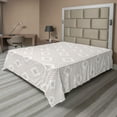 thumbnail image 1 of Ambesonne Abstract Flat Sheet, Diamond Like Rhombus Forms, Queen Size, Rose and White, 1 of 1