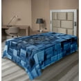 thumbnail image 1 of Ambesonne Abstract Flat Sheet, Digital Geometric Cubes, Twin Size, Blue, 1 of 1