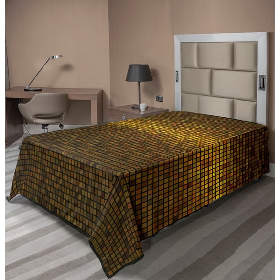 Ambesonne Abstract Flat Sheet, Disco Theme Art, TwinXL Size, Multicolor