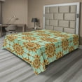 thumbnail image 1 of Ambesonne Abstract Flat Sheet, Eastern Victorian Form, Queen Size, Mint Orange, 1 of 1